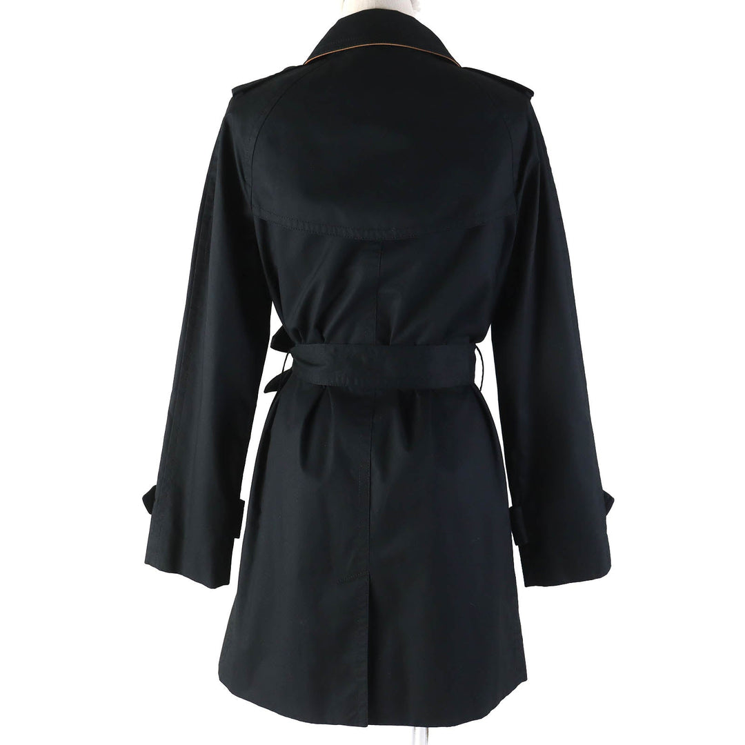 COACH trench coat F85626 Main: 100% cotton, Lining: 100% polyester, Part: 100% cotton, Leather part: Cowhide black Women XS Used Authentic