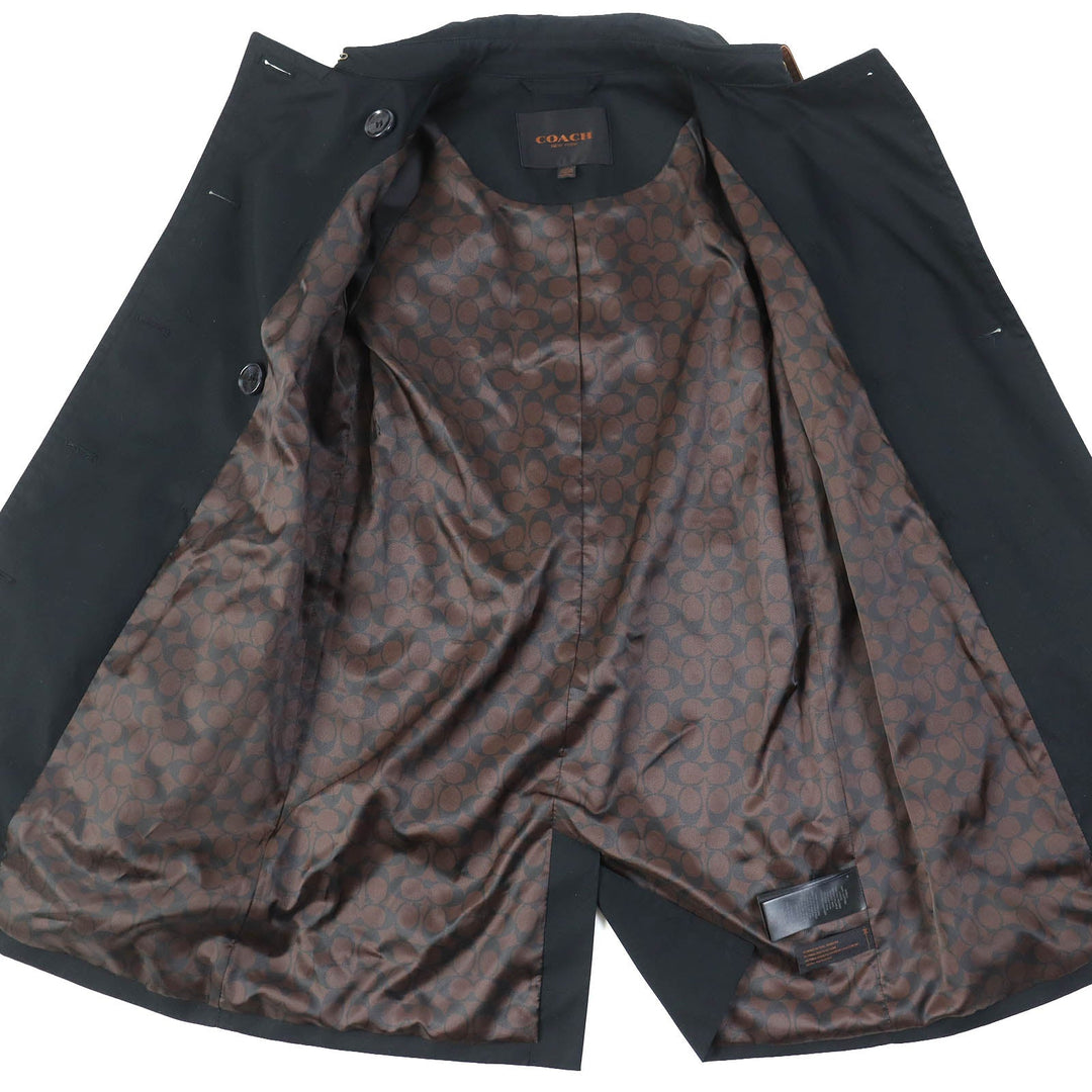 COACH trench coat F85626 Main: 100% cotton, Lining: 100% polyester, Part: 100% cotton, Leather part: Cowhide black Women XS Used Authentic