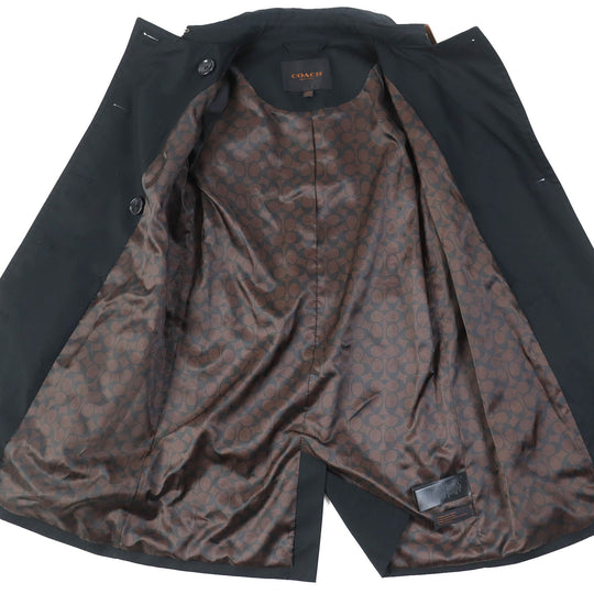 COACH trench coat F85626 Main: 100% cotton, Lining: 100% polyester, Part: 100% cotton, Leather part: Cowhide black Women XS Used Authentic