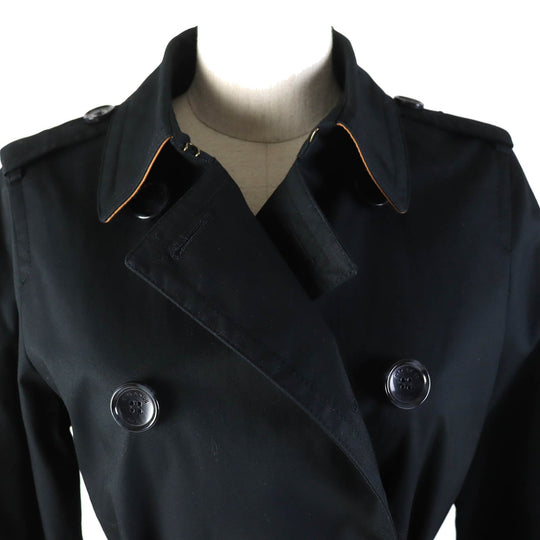 COACH trench coat F85626 Main: 100% cotton, Lining: 100% polyester, Part: 100% cotton, Leather part: Cowhide black Women XS Used Authentic