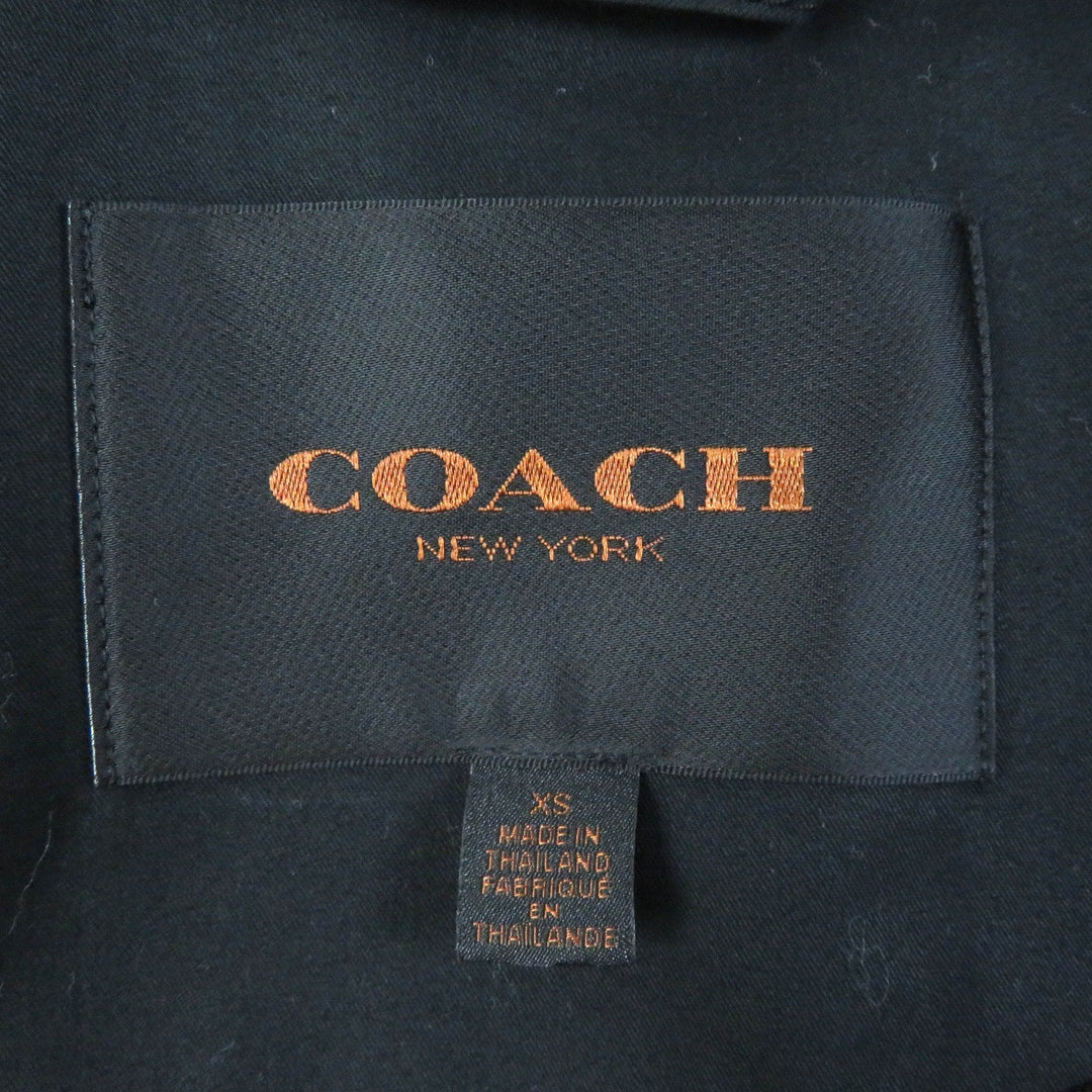 COACH trench coat F85626 Main: 100% cotton, Lining: 100% polyester, Part: 100% cotton, Leather part: Cowhide black Women XS Used Authentic