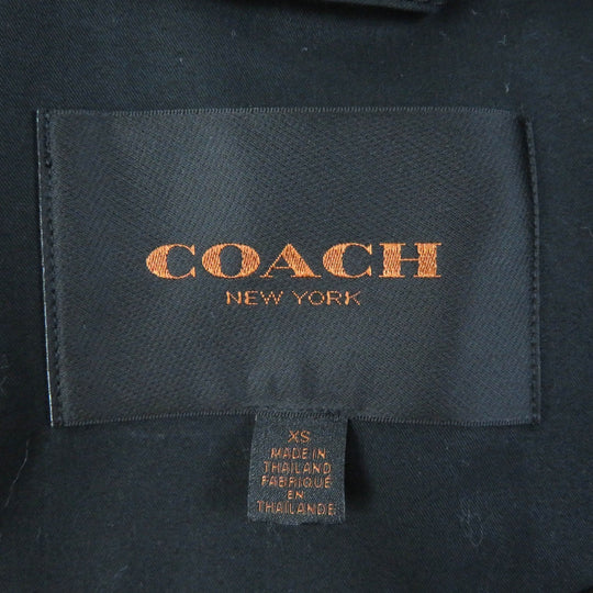 COACH trench coat F85626 Main: 100% cotton, Lining: 100% polyester, Part: 100% cotton, Leather part: Cowhide black Women XS Used Authentic