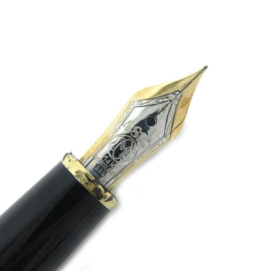 MONTBLANC fountain pen Pen point: K14 Black gold Meisterstck Classic mens Used Authentic