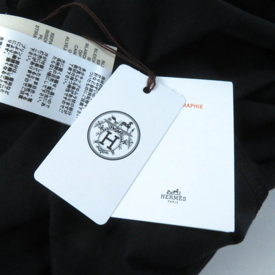 HERMES one piece Main: 100% cotton, part: 98% cotton, part: 2% polyurethane black cartouche Women 40 Used Authentic