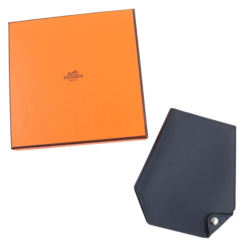 HERMES Pass case Epsom Indigo blue mens Used Authentic