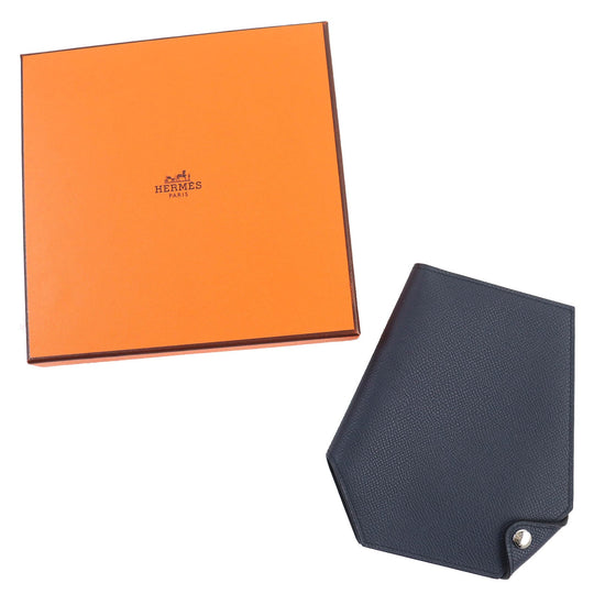 HERMES Pass case Epsom Indigo blue mens Used Authentic