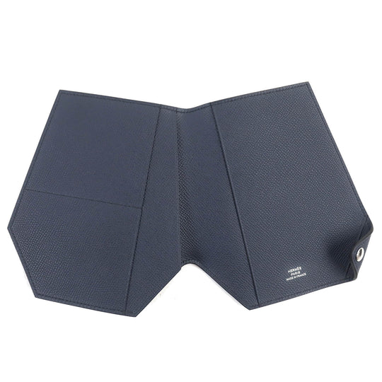 HERMES Pass case Epsom Indigo blue mens Used Authentic