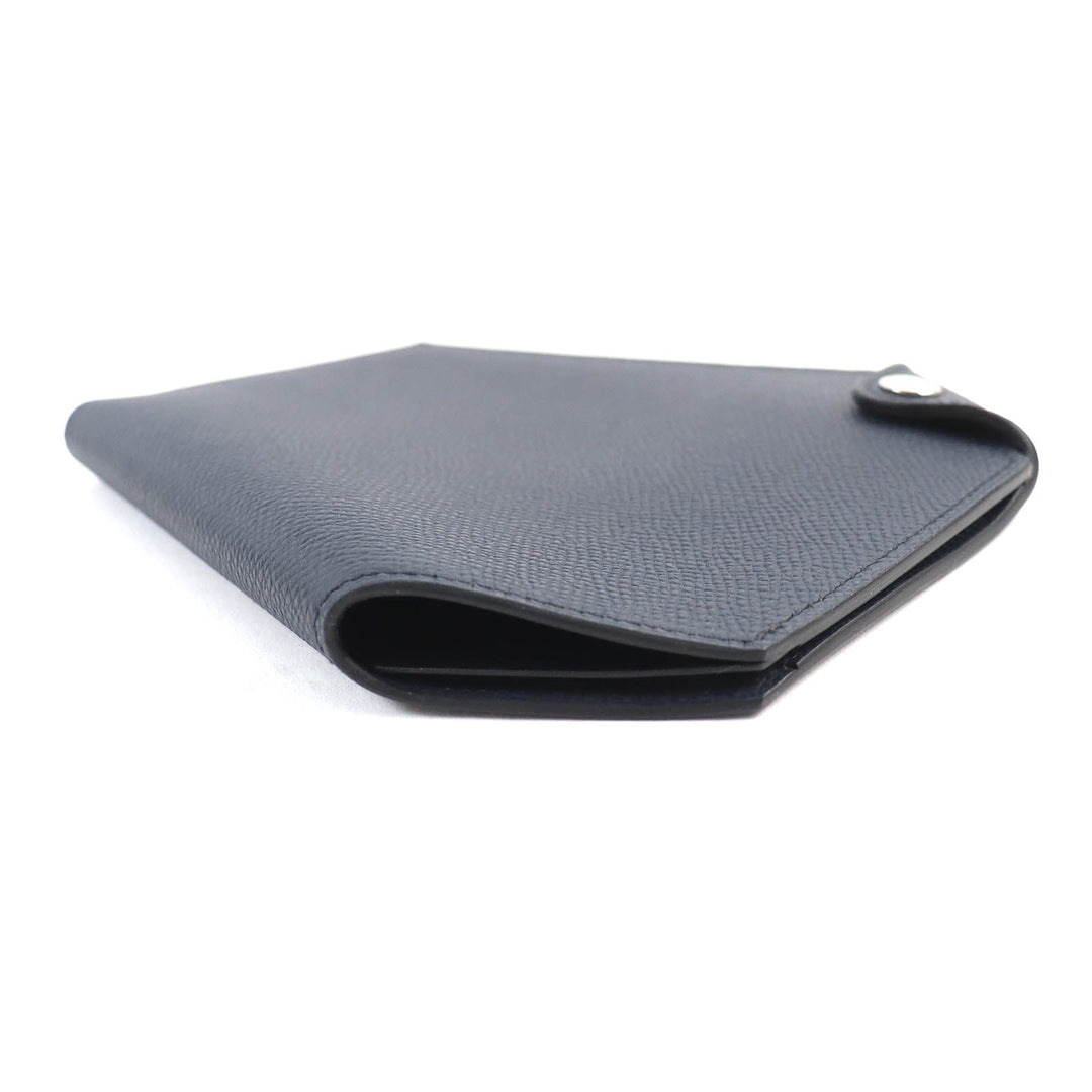 HERMES Pass case Epsom Indigo blue mens Used Authentic