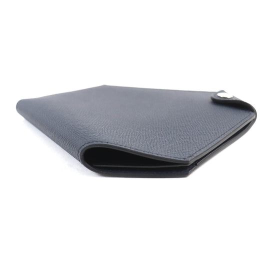 HERMES Pass case Epsom Indigo blue mens Used Authentic