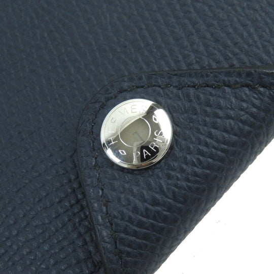 HERMES Pass case Epsom Indigo blue mens Used Authentic