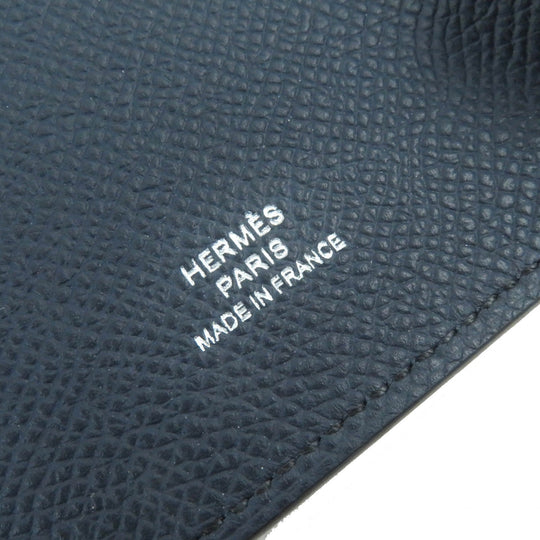 HERMES Pass case Epsom Indigo blue mens Used Authentic