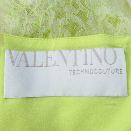 VALENTINO one piece Main: 90% wool, Main: 8% nylon, Main: 2% polyurethane, Outer: 54% rayon, Outer: 46% nylon, Part: 100% nylon, Lining: 96% polyester, 4% polyurethane yellow Women 38 Used Authentic