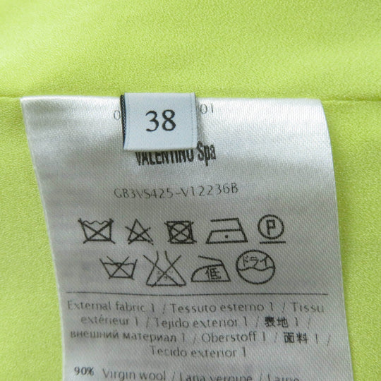 VALENTINO one piece Main: 90% wool, Main: 8% nylon, Main: 2% polyurethane, Outer: 54% rayon, Outer: 46% nylon, Part: 100% nylon, Lining: 96% polyester, 4% polyurethane yellow Women 38 Used Authentic