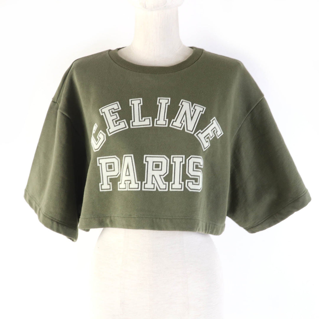 CELINE sweat 2Y19A670Q Main: 100% cotton khaki Women XS Used Authentic