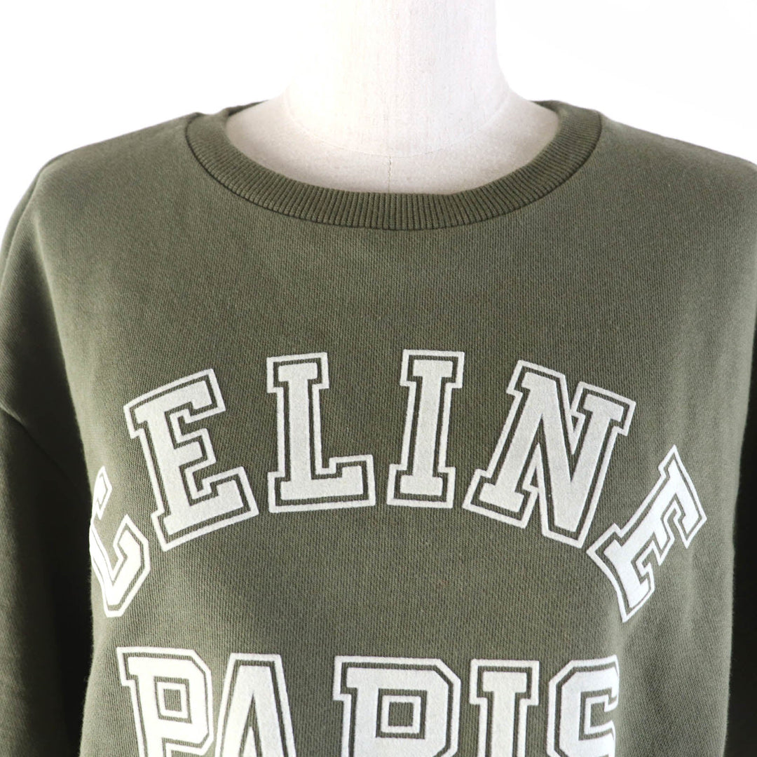 CELINE sweat 2Y19A670Q Main: 100% cotton khaki Women XS Used Authentic