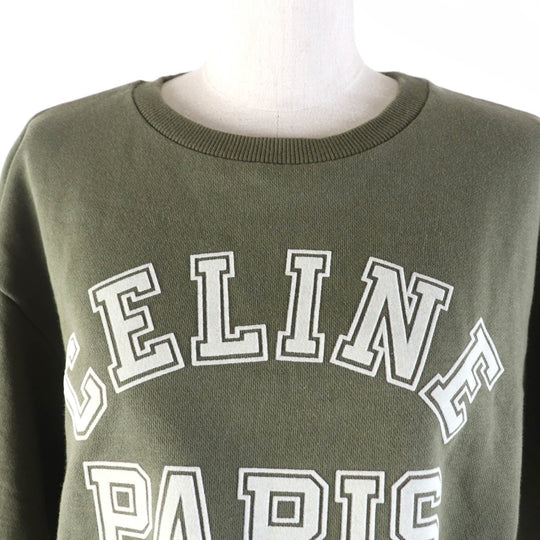 CELINE sweat 2Y19A670Q Main: 100% cotton khaki Women XS Used Authentic