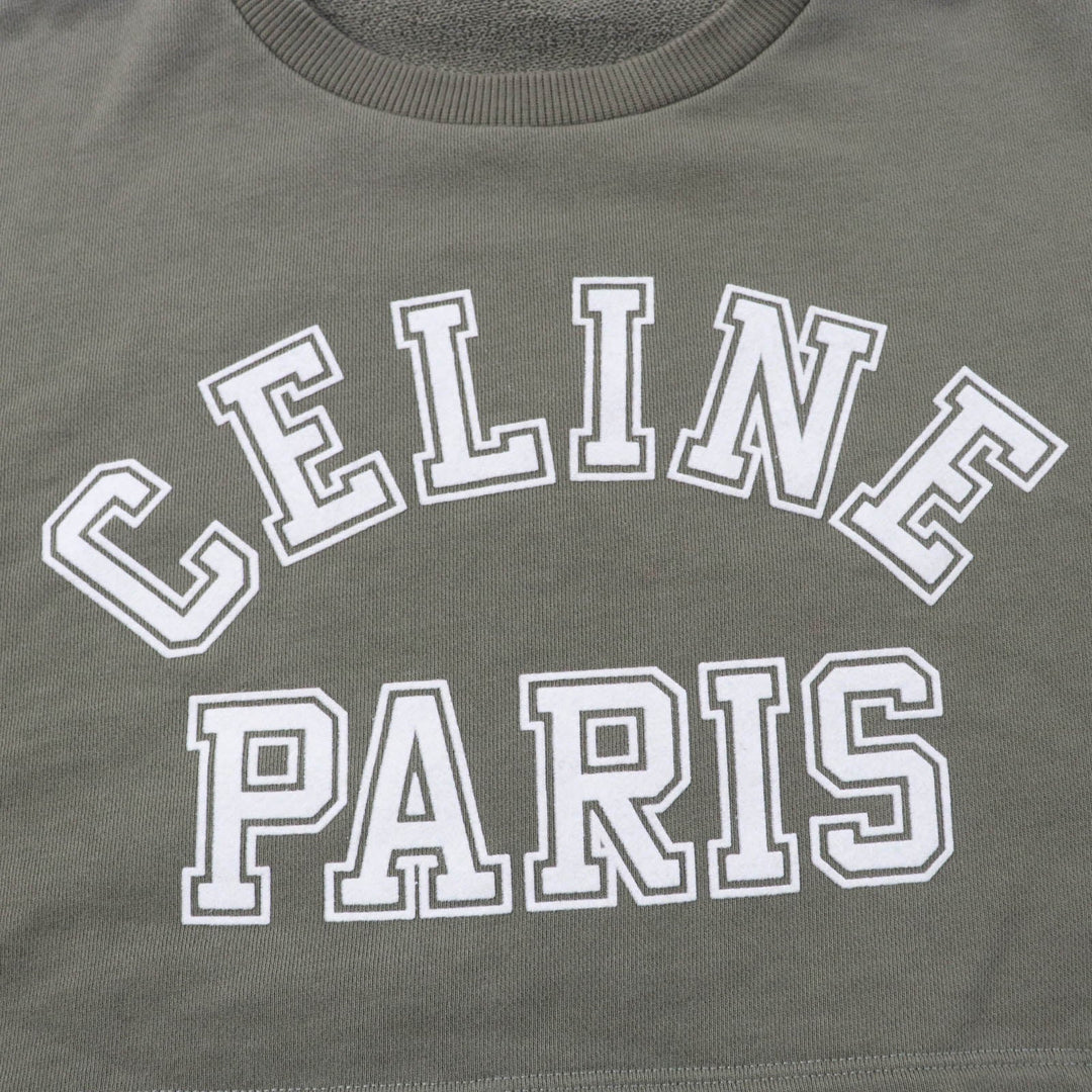 CELINE sweat 2Y19A670Q Main: 100% cotton khaki Women XS Used Authentic