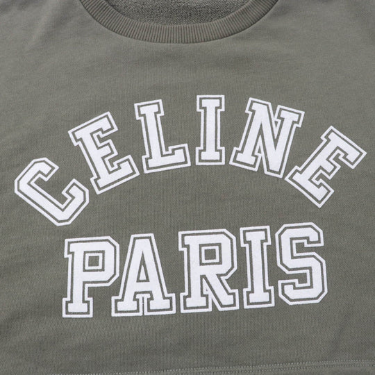 CELINE sweat 2Y19A670Q Main: 100% cotton khaki Women XS Used Authentic