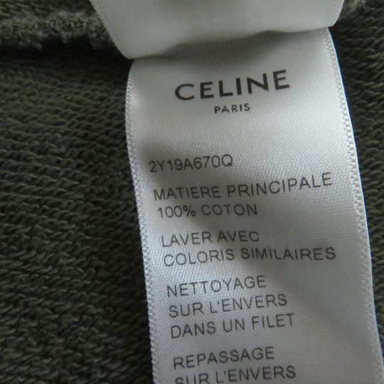 CELINE sweat 2Y19A670Q Main: 100% cotton khaki Women XS Used Authentic