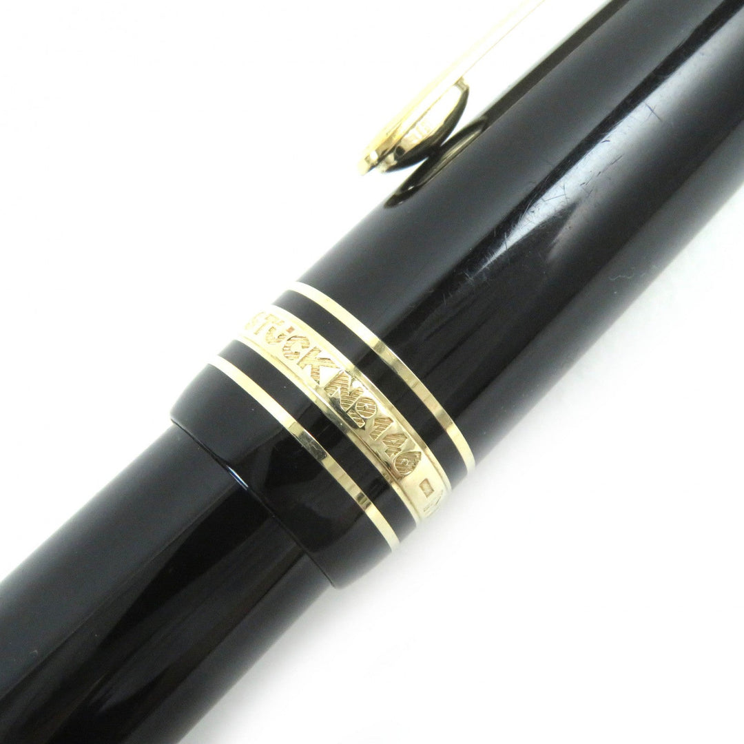 MONTBLANC fountain pen Pen point: K14 Black gold Meisterstck 146 mens Used Authentic