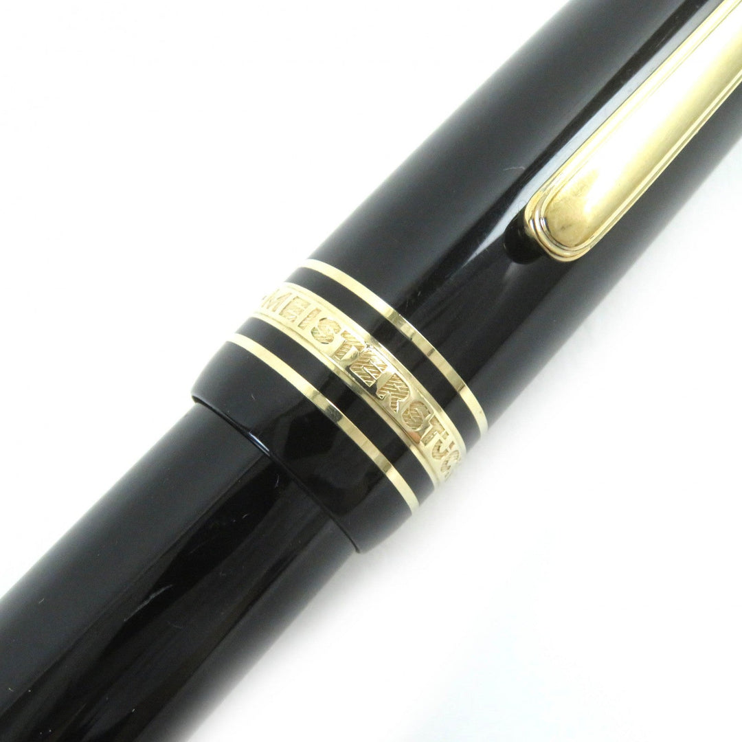MONTBLANC fountain pen Pen point: K14 Black gold Meisterstck 146 mens Used Authentic