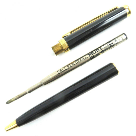 MONTBLANC Ballpoint pen Gold Plated, Resin black NOBLESSE OBLIGE mens Used Authentic