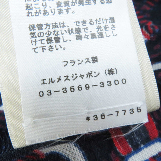 HERMES one piece 3E4512DB Main: 100% cotton, part: 70% cotton, part: 26% nylon, part: 4% polyurethane Navy red white Canoe Women 34 Used Authentic