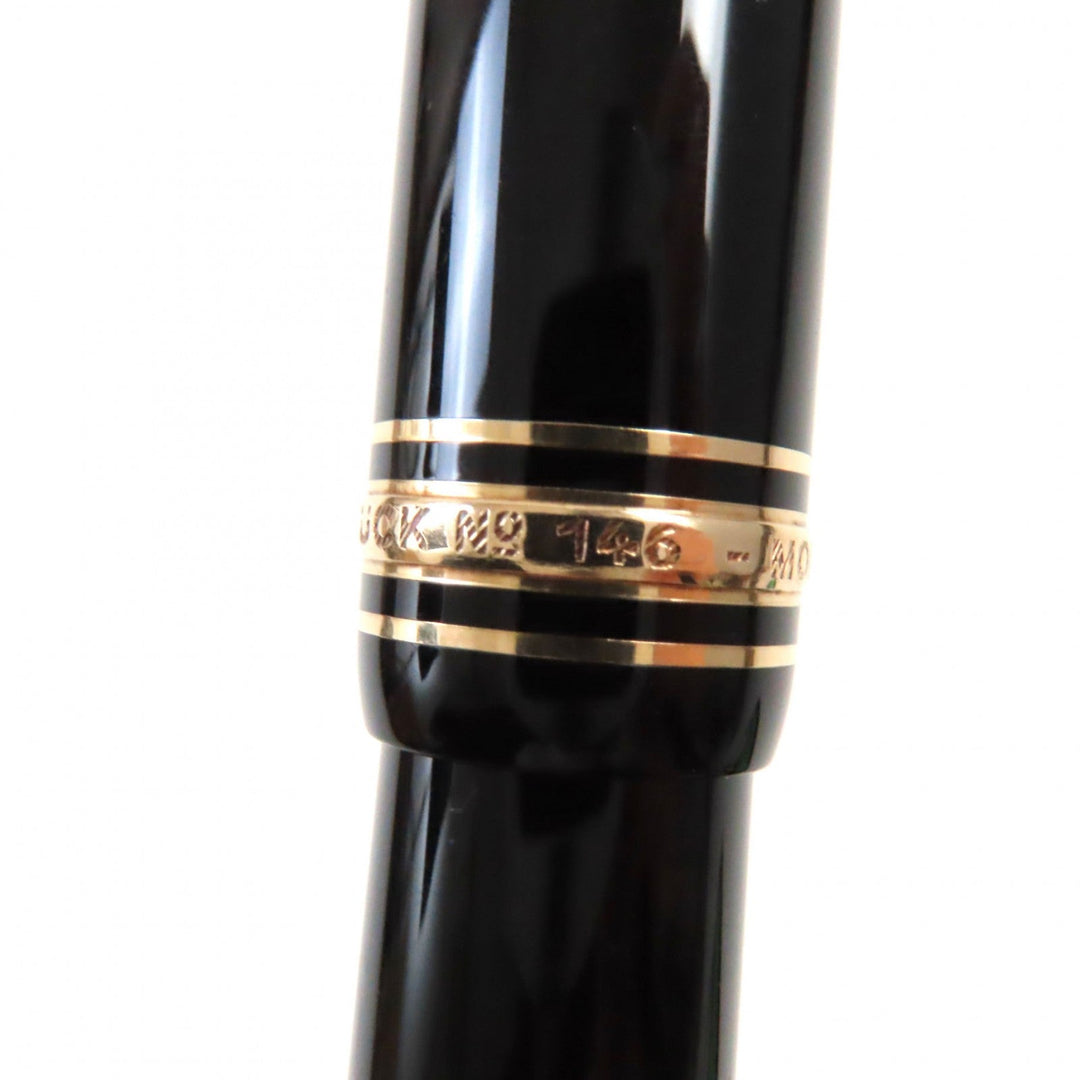 MONTBLANC fountain pen Pen point: K14 Black gold Meisterstuck No.146 mens Used Authentic