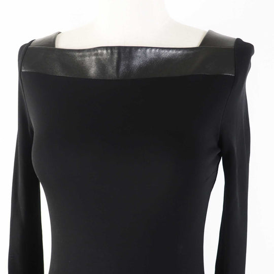 GUCCI one piece 364339 Outer: 100% rayon, Lining: 100% rayon, Leather part: Sheepskin black Women XS Used Authentic