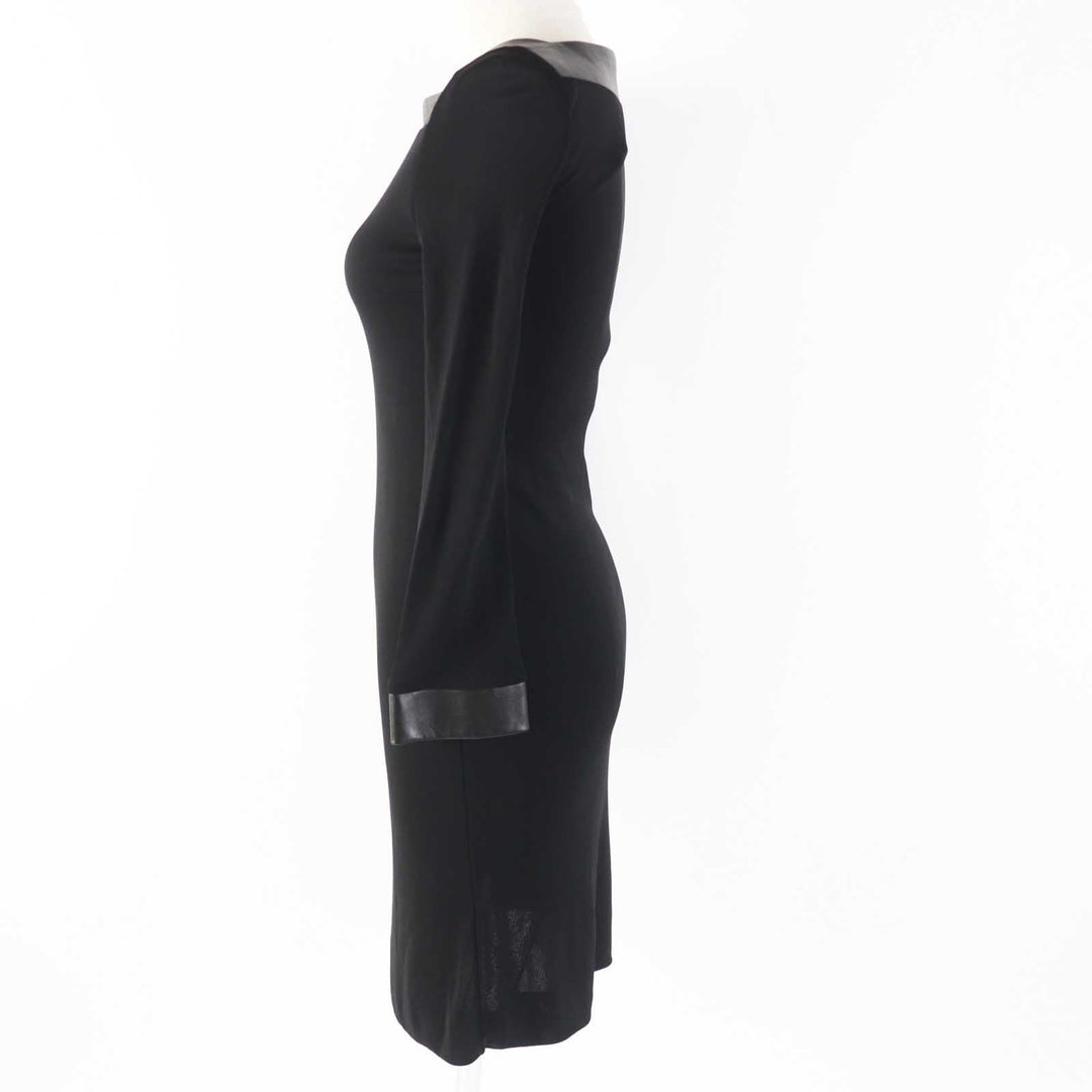 GUCCI one piece 364339 Outer: 100% rayon, Lining: 100% rayon, Leather part: Sheepskin black Women XS Used Authentic