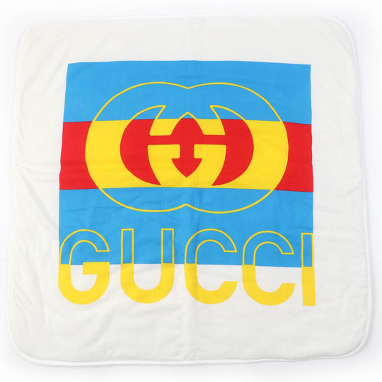 GUCCI shawl 727885 Main: 100% cotton, Part: 100% cotton, Filling: 50% wool, 50% polyester white Kids Used Authentic
