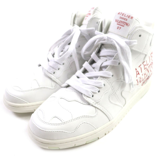 VALENTINO High cut sneakers Main: Leather White red ATELIER Atelier mens 40 Used Authentic