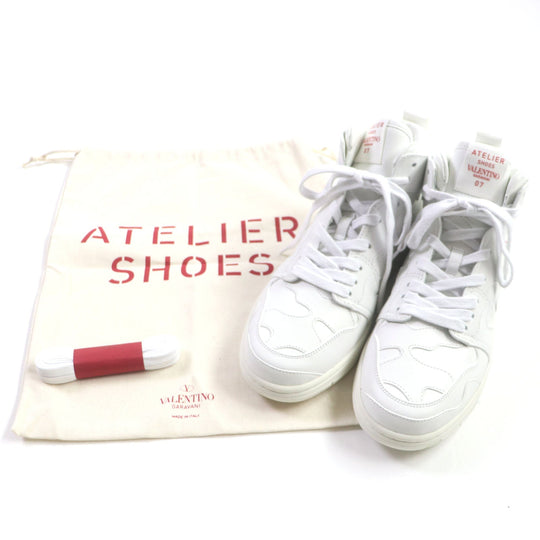 VALENTINO High cut sneakers Main: Leather White red ATELIER Atelier mens 40 Used Authentic