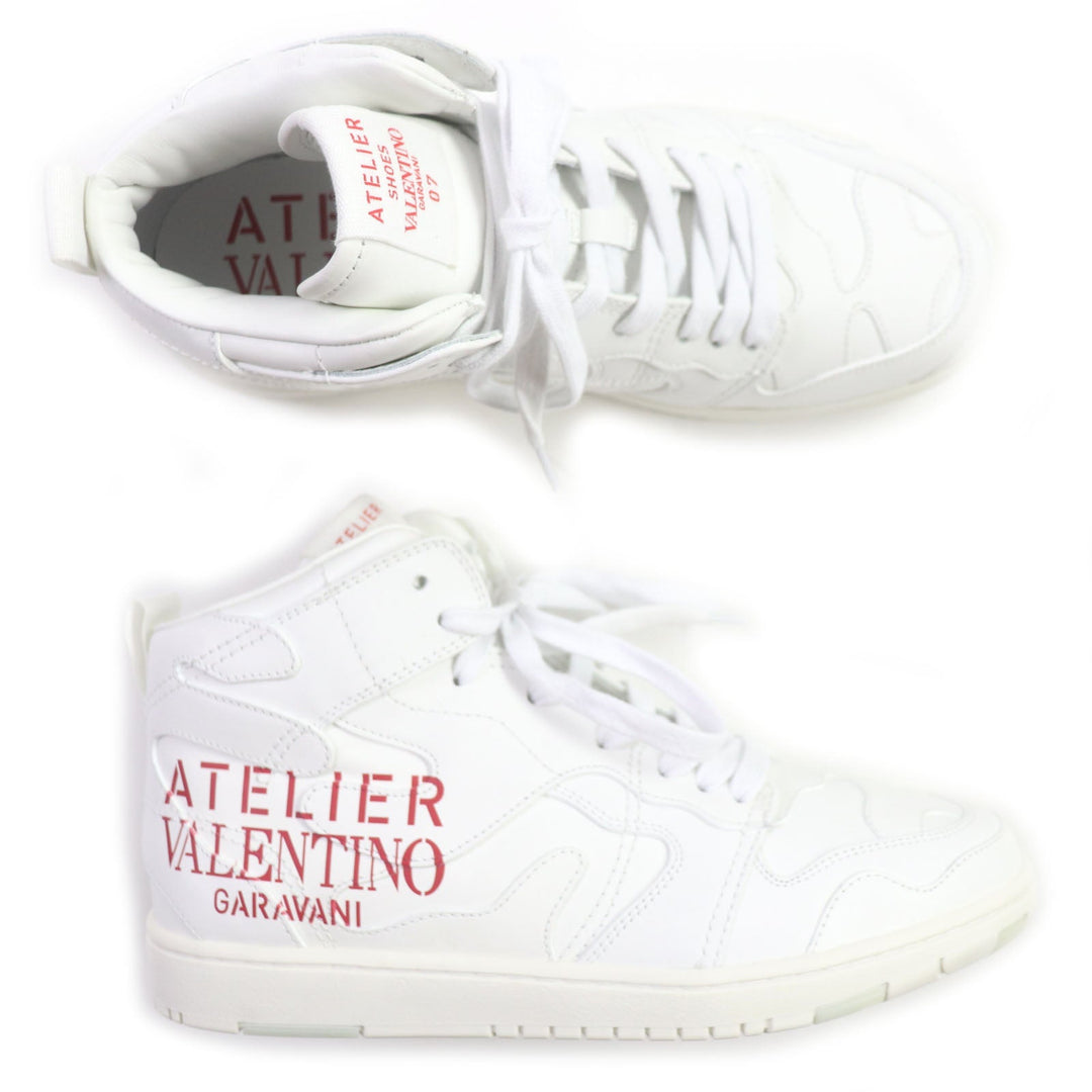 VALENTINO High cut sneakers Main: Leather White red ATELIER Atelier mens 40 Used Authentic