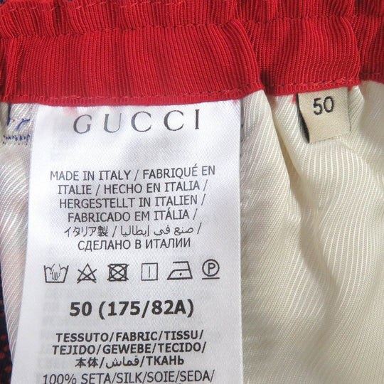 GUCCI Shorts 691440 Main: 100% silk Navy red mens 50 Used Authentic