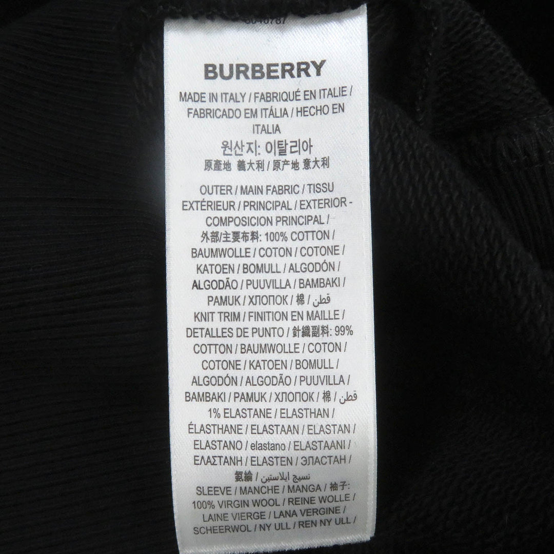 BURBERRY Hoodie 8040787 Main: 100% cotton, Part: 99% cotton, Part: 1% elastane (polyurethane) black mens XXS Used Authentic