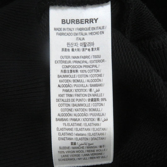 BURBERRY Hoodie 8040787 Main: 100% cotton, Part: 99% cotton, Part: 1% elastane (polyurethane) black mens XXS Used Authentic