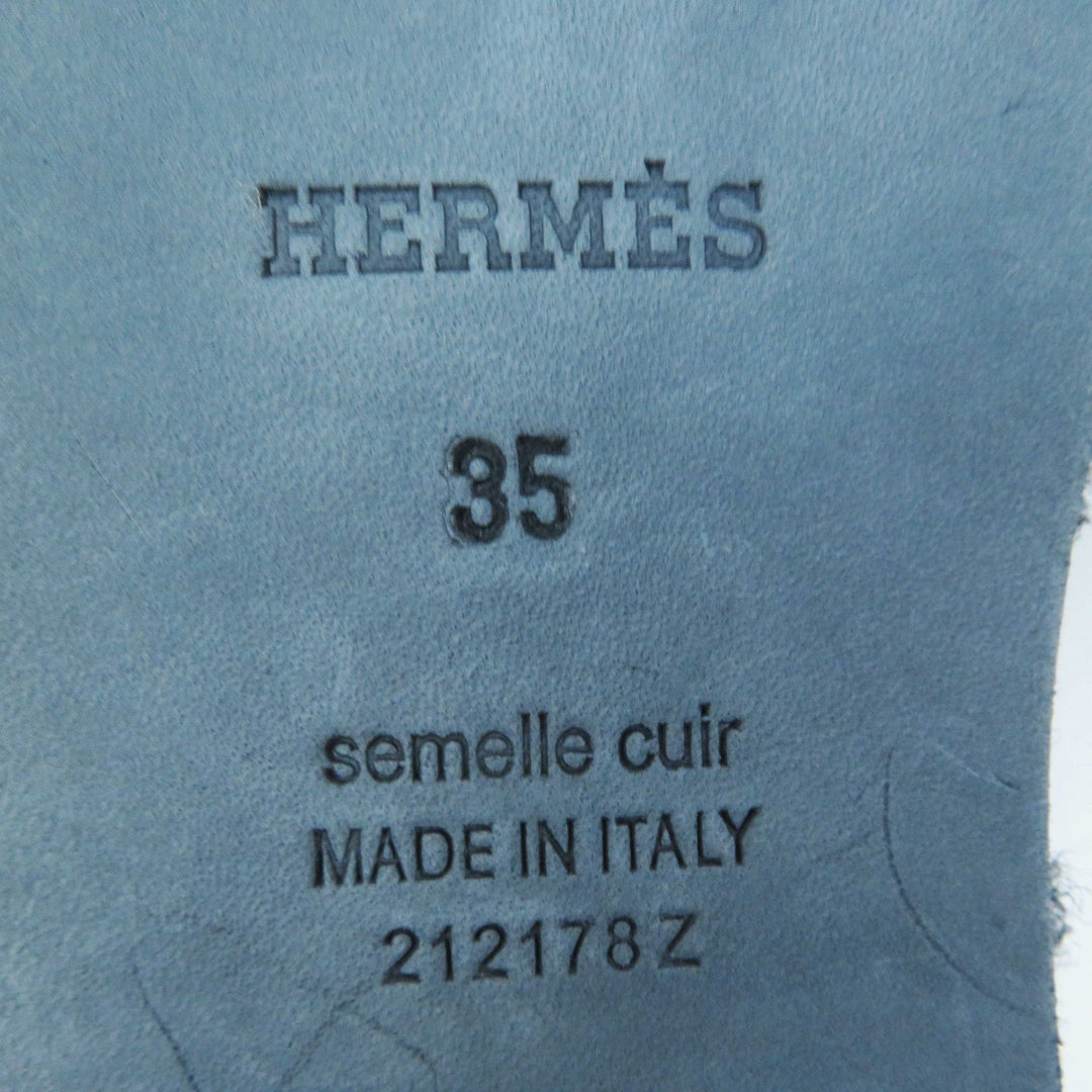 HERMES Sandals Mouton black Oran Women 35 Used Authentic