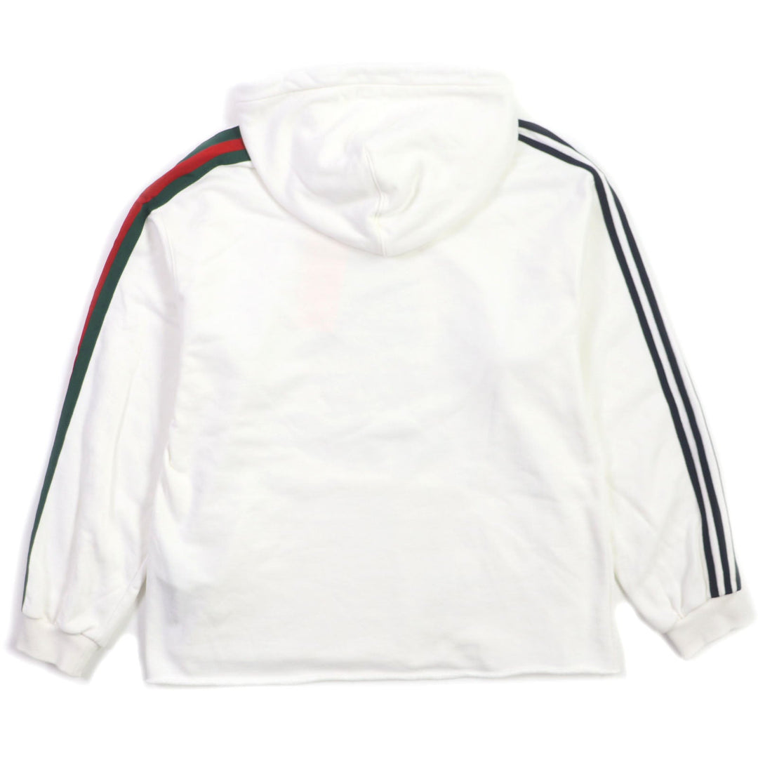 GUCCI Hoodie 722967 Main: 100% cotton, Trimming: 97% cotton, 3% polyurethane Partial use 1: 58% cotton, 42% rayon Partial use 2: 65% rayon, 35% cotton white mens S Used Authentic