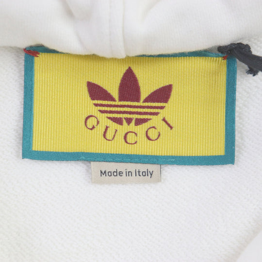 GUCCI Hoodie 722967 Main: 100% cotton, Trimming: 97% cotton, 3% polyurethane Partial use 1: 58% cotton, 42% rayon Partial use 2: 65% rayon, 35% cotton white mens S Used Authentic