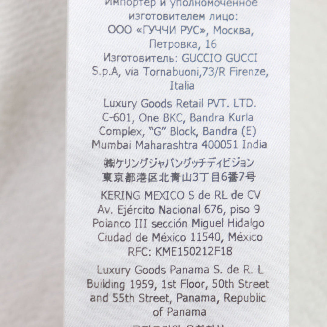GUCCI Hoodie 722967 Main: 100% cotton, Trimming: 97% cotton, 3% polyurethane Partial use 1: 58% cotton, 42% rayon Partial use 2: 65% rayon, 35% cotton white mens S Used Authentic