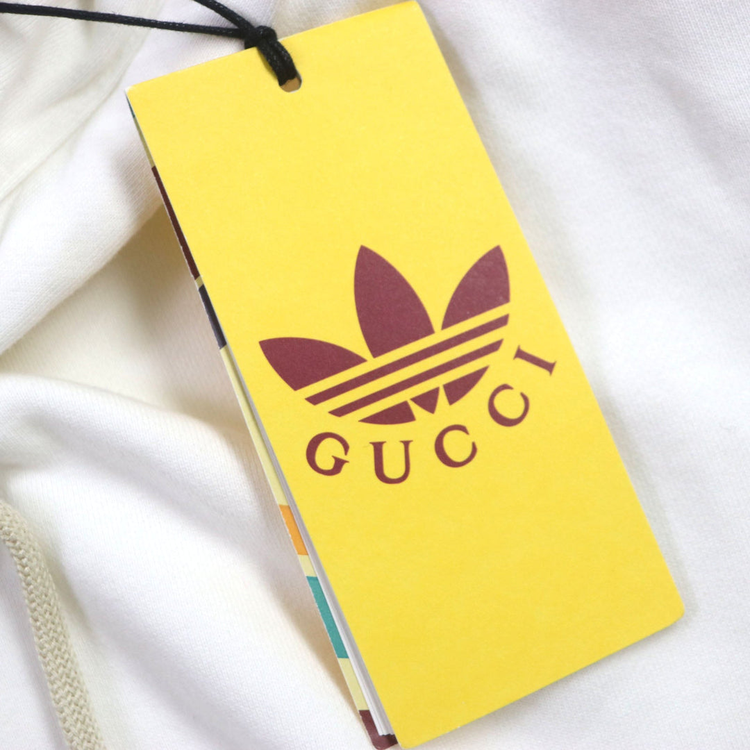 GUCCI Hoodie 722967 Main: 100% cotton, Trimming: 97% cotton, 3% polyurethane Partial use 1: 58% cotton, 42% rayon Partial use 2: 65% rayon, 35% cotton white mens S Used Authentic