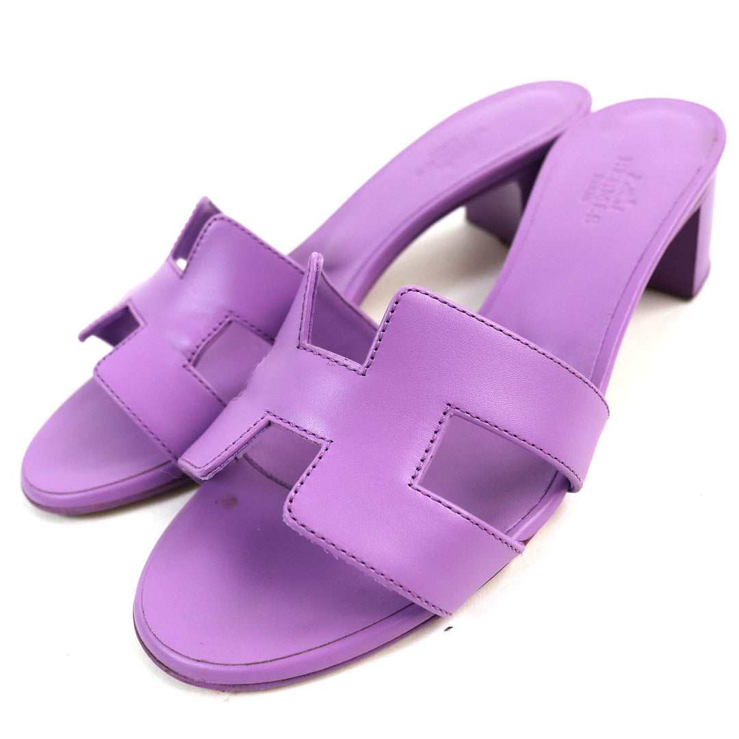 HERMES Sandals 141146Z Main: Leather purple Oasis Women 36 Used Authentic