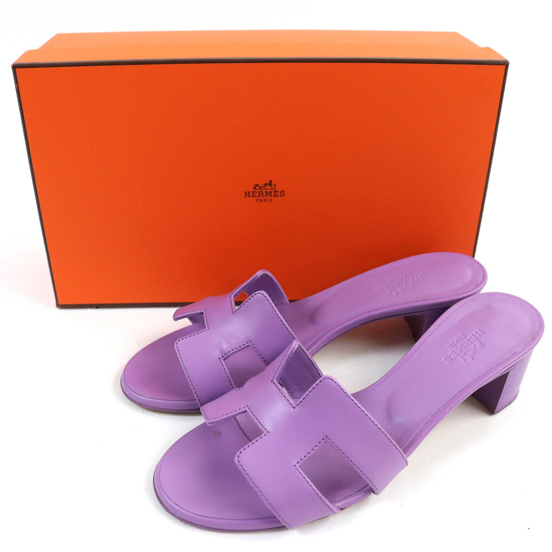 HERMES Sandals 141146Z Main: Leather purple Oasis Women 36 Used Authentic