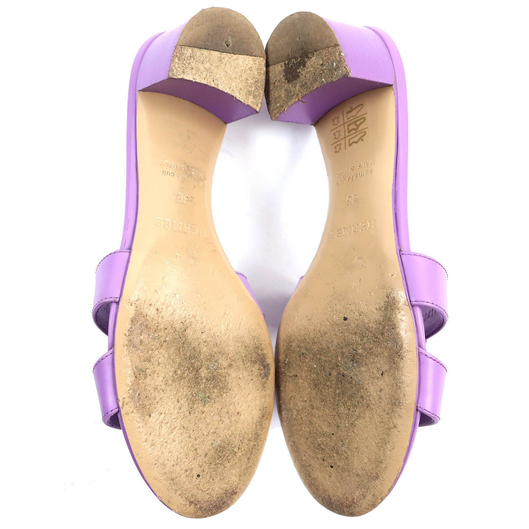 HERMES Sandals 141146Z Main: Leather purple Oasis Women 36 Used Authentic