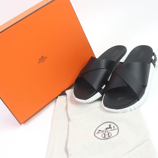 HERMES Sandals Nappa leather black infrastructure mens 43 Used Authentic