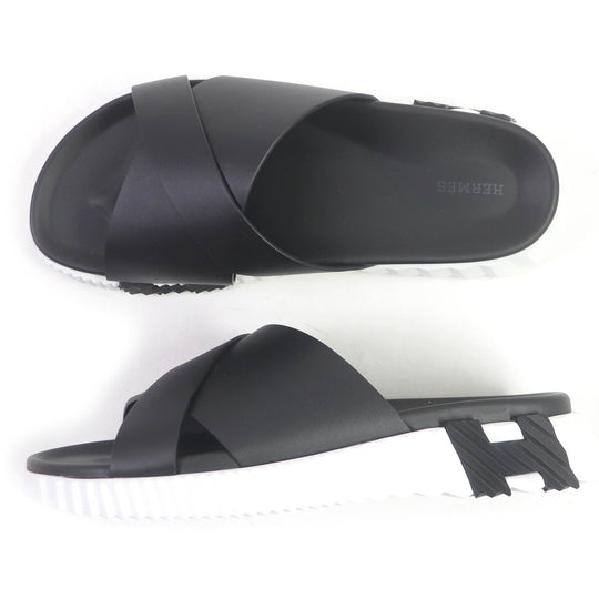 HERMES Sandals Nappa leather black infrastructure mens 43 Used Authentic