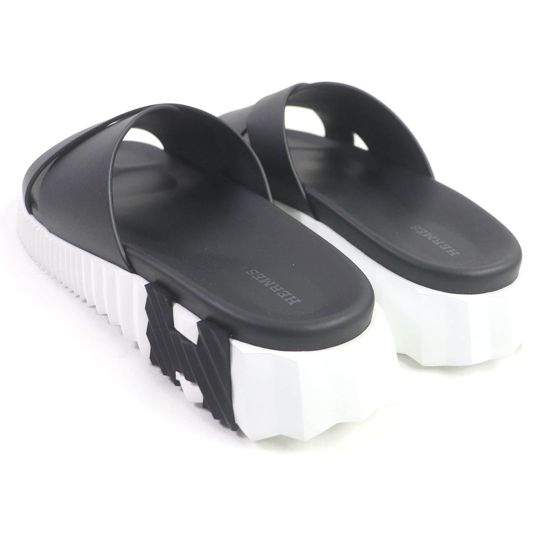 HERMES Sandals Nappa leather black infrastructure mens 43 Used Authentic