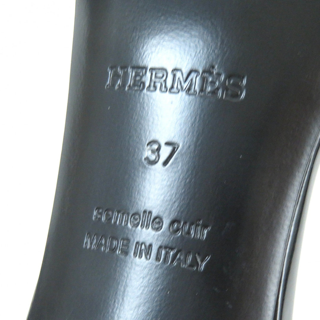 HERMES Sandals 192126Z Main: Patent leather black Very Women 37 Used Authentic