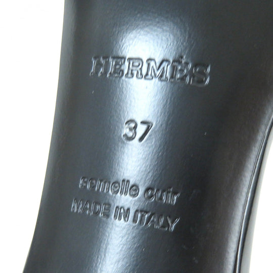 HERMES Sandals 192126Z Main: Patent leather black Very Women 37 Used Authentic